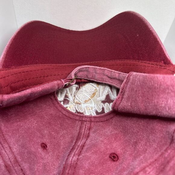 Football Mom Embroidered Baseball Cap – Adjustable Distressed Red Hat - Picture 4 of 5